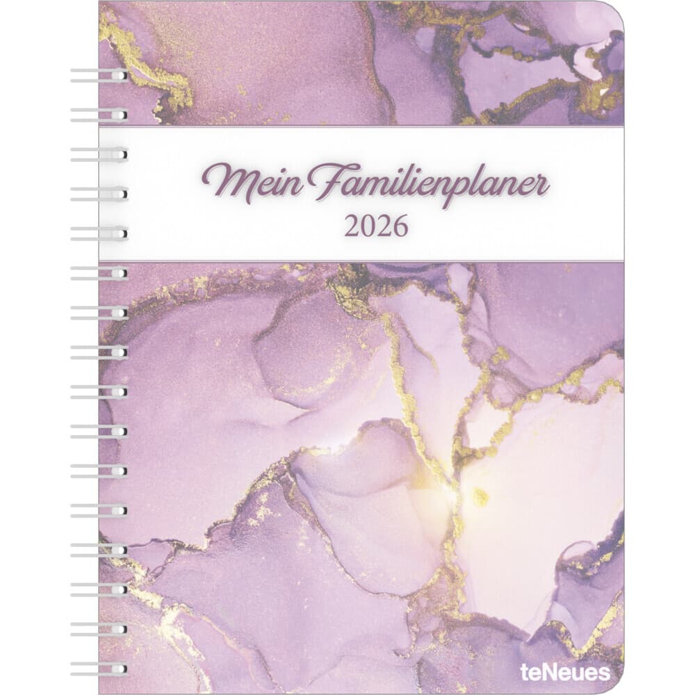 teNeues - Familienplaner-Buch Glamour 2026 - Familienkalender mit 5 Spalten, 18x23 cm | Praktischer Wochenkalender für Familienorganisation