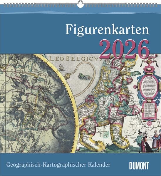 DUMONT - Geographisch-Kartographischer Kalender: Figurenkarten 2026 - Wandkalender 45 x 48 cm - Historische Figurenkarten für Kartenliebhaber & Entdecker
