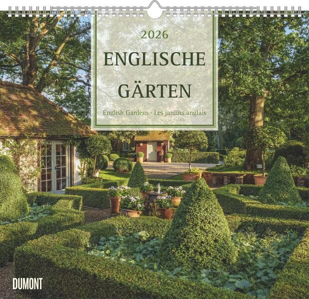DUMONT - Englische Gärten 2026 - Wandkalender 38 x 36 cm - Cottage & Landschaftsgärten für Gartenliebhaber
