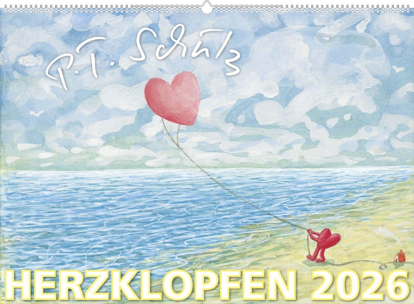 DUMONT - Herzklopfen 2026 - Wandkalender 70x50 cm mit 12 Malereien von Peter T. Schulz ("Der Olle Hansen") und hintersinnigen Zitaten
