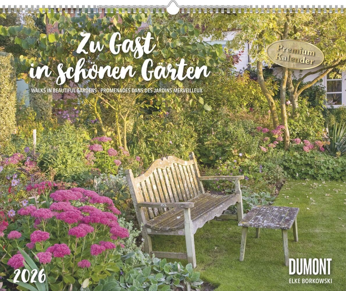 DUMONT - Zu Gast in schönen Gärten 2026 - Garten-Kalender Querformat 52 x 43 cm - Fotografien von Elke Borkowski für Gartenliebhaber