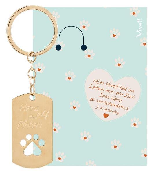 Schlüsselanhänger ' Herz auf 4 Pfoten'