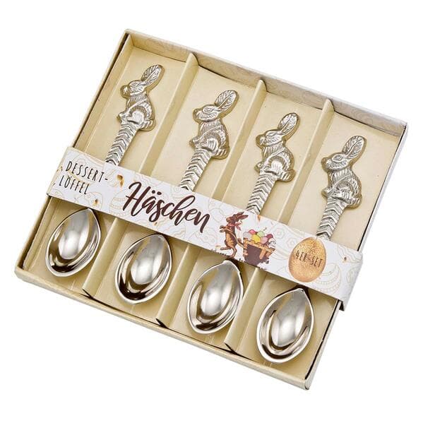 4er-Set Dessert-Löffel 'Häschen'