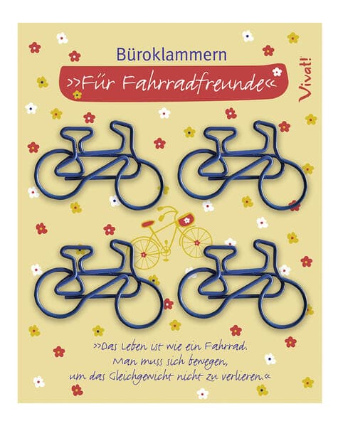 4er-Set Büroklammern 'Fahrradfreunde'