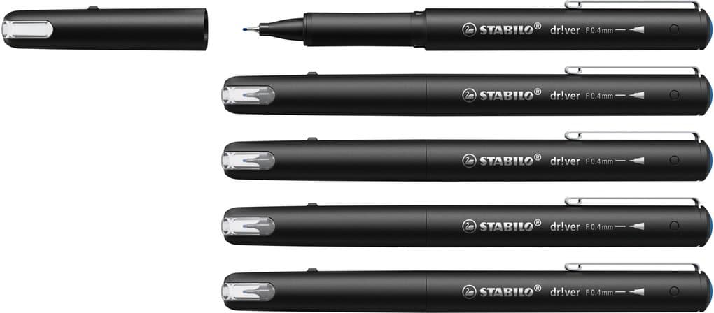 STABILO Premium-Fineliner dr!ver, 5er Set, blau