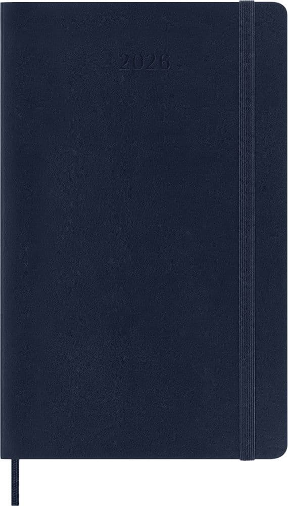 Moleskine 12 Monate Tageskalender 2026, Large/A5, 1 Tag = 1 Seite, Weicher Einband, Saphir