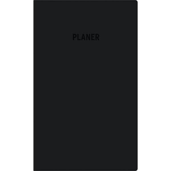 Zettler Taschenplaner 1M/2S schwarz Register 2026 - Monatsplaner 10 × 16 cm, 32 Seiten, 1 Monat auf 2 Seiten, Registerschnitt, Stundeneinteilung 8-19 Uhr, Arbeitstage- & Wochenzählung, FSC