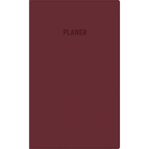 Zettler Taschenplaner 1W/1S bordeaux 2026 - kompakter Timer 9,5 × 16 cm, 64 Seiten, 1 Woche/1 Seite, Kunststoffeinband, mit Adressverzeichnis & Zusatzinfos, FSC-zertifiziert, 3-sprachiges Kalendarium