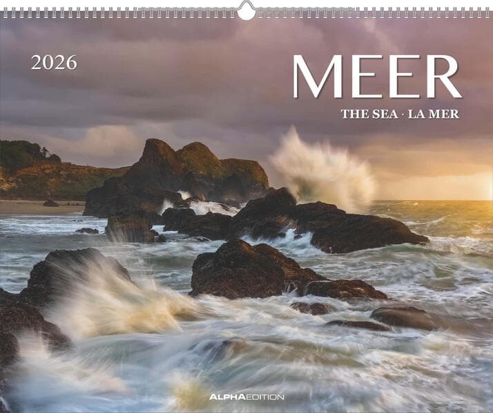 ALPHA EDITION - Meer 2026 - Wandkalender 52×42,5 cm mit faszinierenden Ozeanmotiven, 12 Monatsbildern, Platz für Notizen, ideal für Meerliebhaber & Naturfreunde, FSC-zertifiziert