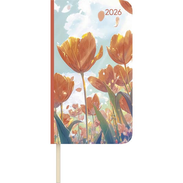 Alpha Edition - Lady Journal Slim Blütenmeer 2026 - Taschenkalender 9×16 cm - Weekly - eleganter Wochenplaner mit Notizseiten, Info- & Adressteil - 128 Seiten