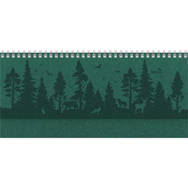 Alpha Edition - Tisch-Querkalender Nature Line Forest 2026 - Tischkalender quer 29,7×13,5 cm mit Wochenübersicht & Notizbereich, umweltfreundlicher Büroplaner mit Hardcover für Arbeit & Zuhause