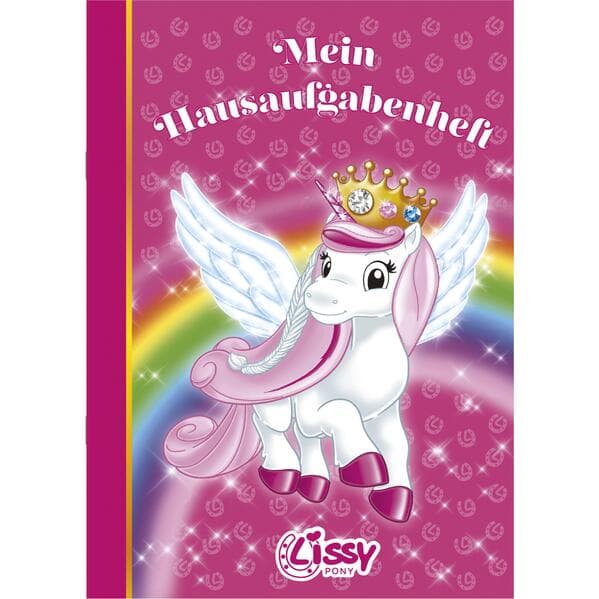 Lissy Pony - Lissy Pony Hausaufgabenheft Grundschule 2026 - A5 Schulplaner 15×21 cm mit Glitzer-Design, Stickern & Lernspielen