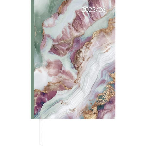 Alpha Edition - Campustimer Marble 2025/2026 - Semesterplaner A5 (ca. 14,8×21 cm) - Studenten- & Schülerkalender Weekly mit robustem Hardcover & Notizseiten - Marmor-Design