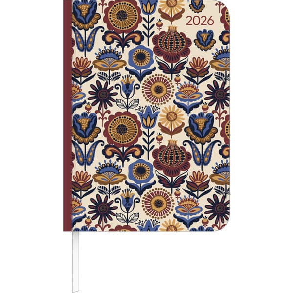 Alpha Edition - Lady Journal Paisley 2026 - Taschenkalender A6 (11×15 cm) mit Monatsübersicht & Notizbereich, eleganter Terminplaner für Beruf, Schule & Alltag