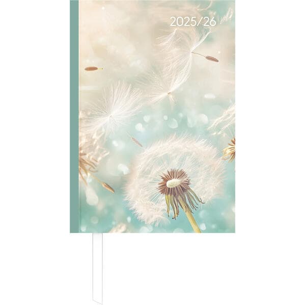 Alpha Edition - Campustimer Blowballs A6 2025/2026 - Semesterplaner A6 (ca. 10,5×14,8 cm) - Studenten- & Schülerkalender Weekly mit robustem Hardcover & Notizseiten - Motiv Pusteblume