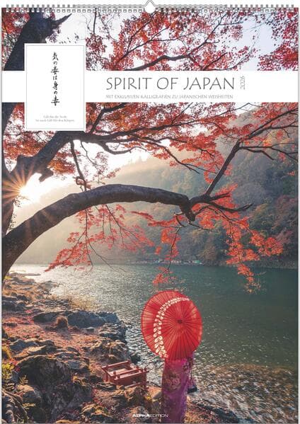 Alpha Edition - Spirit of Japan Kalender 2026 - Hochwertiger Wandkalender 50x70 cm mit japanischer Kalligraphie, FSC-zertifiziert, Weisheiten aus Japan für Liebhaber fernöstlicher Kultur