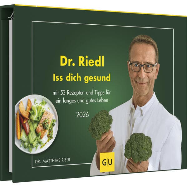 G|U - Dr. Riedl - Iss dich gesundWochenkalender 2026 - Tischkalender 24,7 x 17,5 cm mit 53 Rezepten & Ernährungstipps, gesunder Kalender für Küche & Alltag