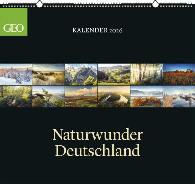 GEO - Naturwunder Deutschland 2026 - Wandkalender 60x55 cm, Naturfotografie-Kalender mit 12 Monatsblättern für Landschafts- & Deutschland-Liebhaber