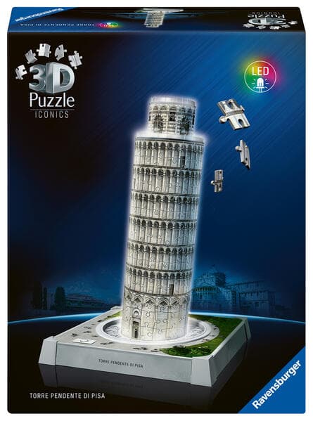 3D Puzzle Iconics: Schiefer Turm von Pisa - mit Licht
