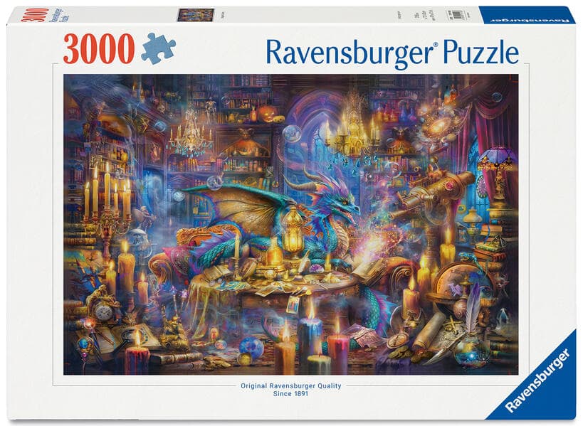 Erwachsenenpuzzle 3000 Teile - Drachenbibliothek