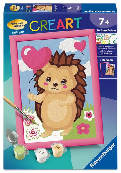 CreArt, Malen nach Zahlen Kinder - Herziger Igel