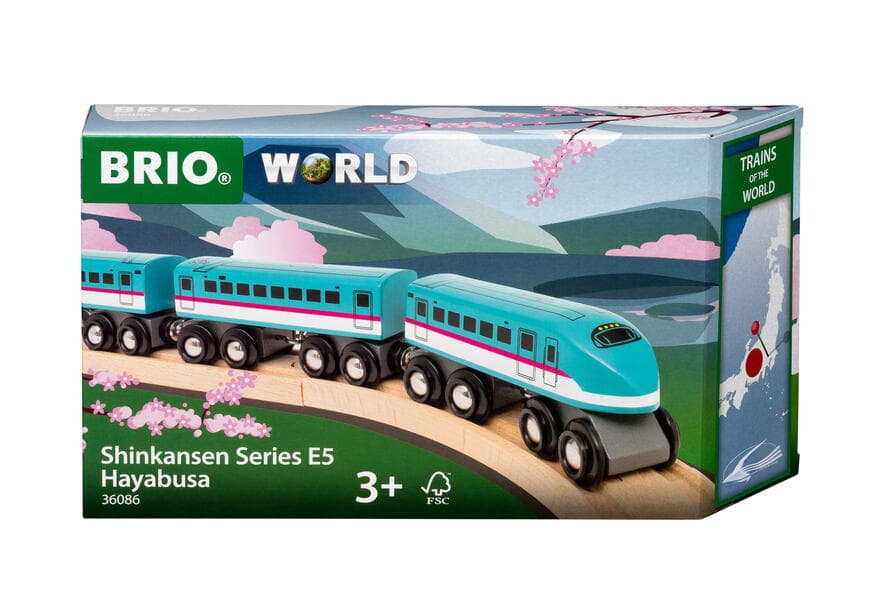BRIO World - 36086 Trains of the World Shinkansen Series E5 Hayabusa Zug | Spielzeugzug für Kinder ab 3 Jahren