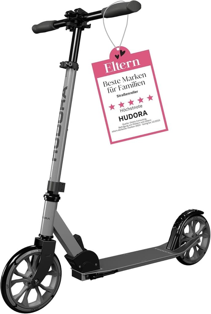 HUDORA 14468 - Scooter Up 200, iron, grau, Alu-Cityroller