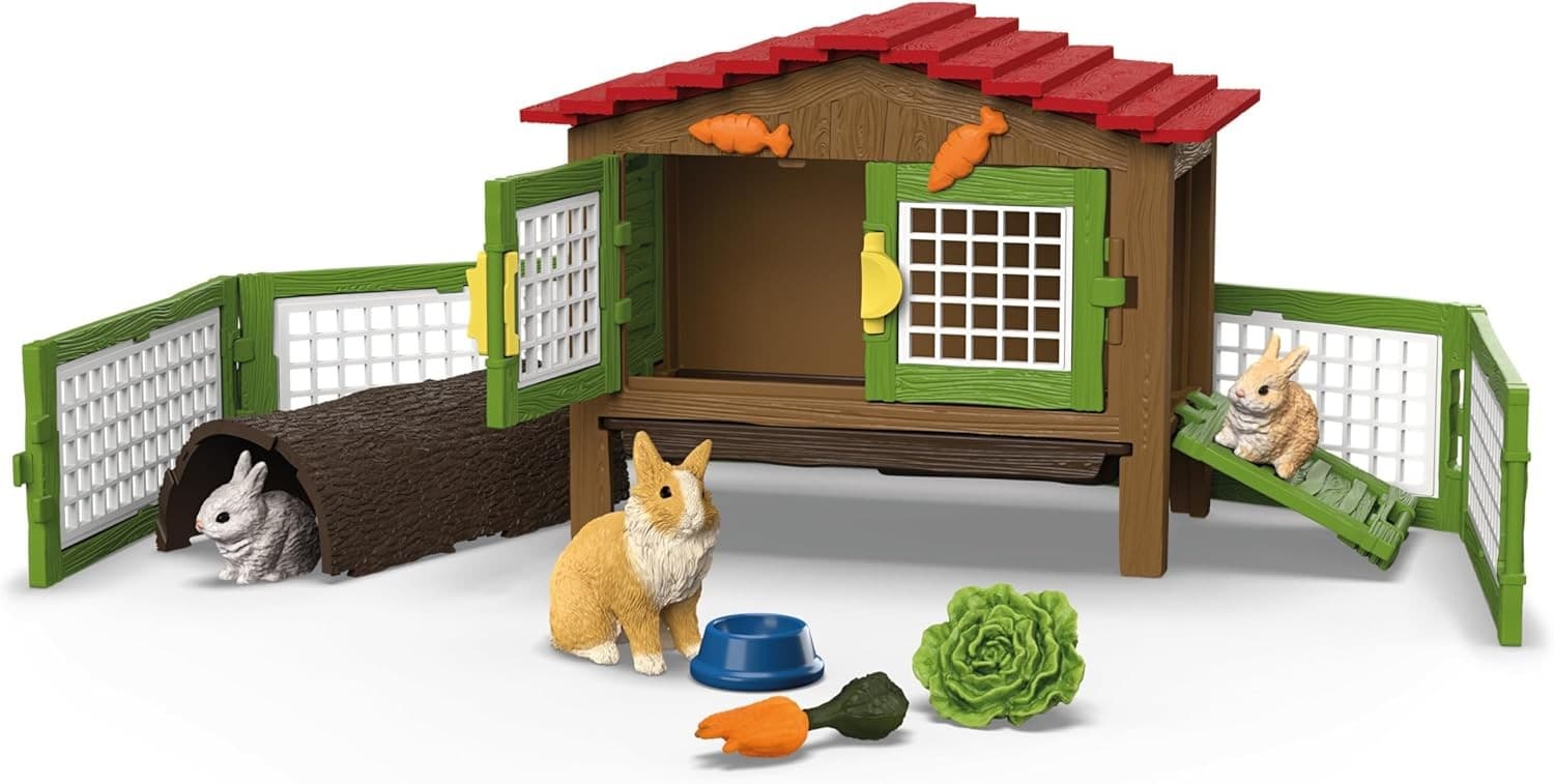 Schleich 42728 - Farm World, Kaninchenstall, 17 Teile, Spielset