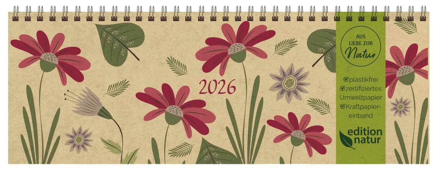 Tischquerkalender Edition Natur Flowers 2026