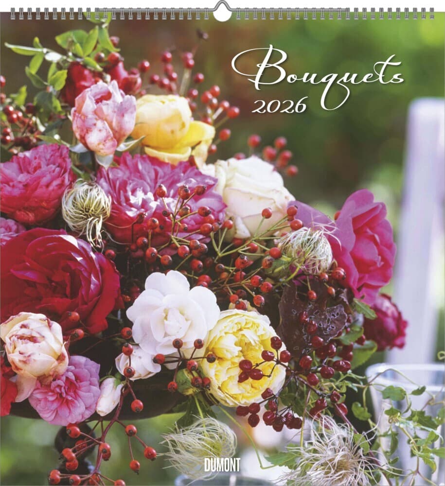 DUMONT - Bouquets 2026 - Wandkalender 45 x 48 cm, Fotokalender mit 12 Blumensträußen für Blumenfreunde und Natur-Liebhaber
