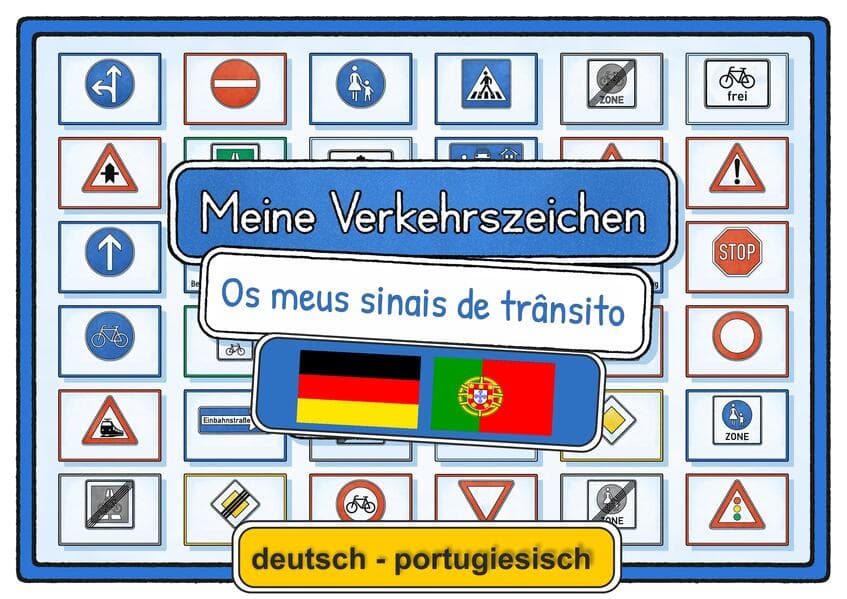 Meine Verkehrszeichen deutsch - portugiesisch