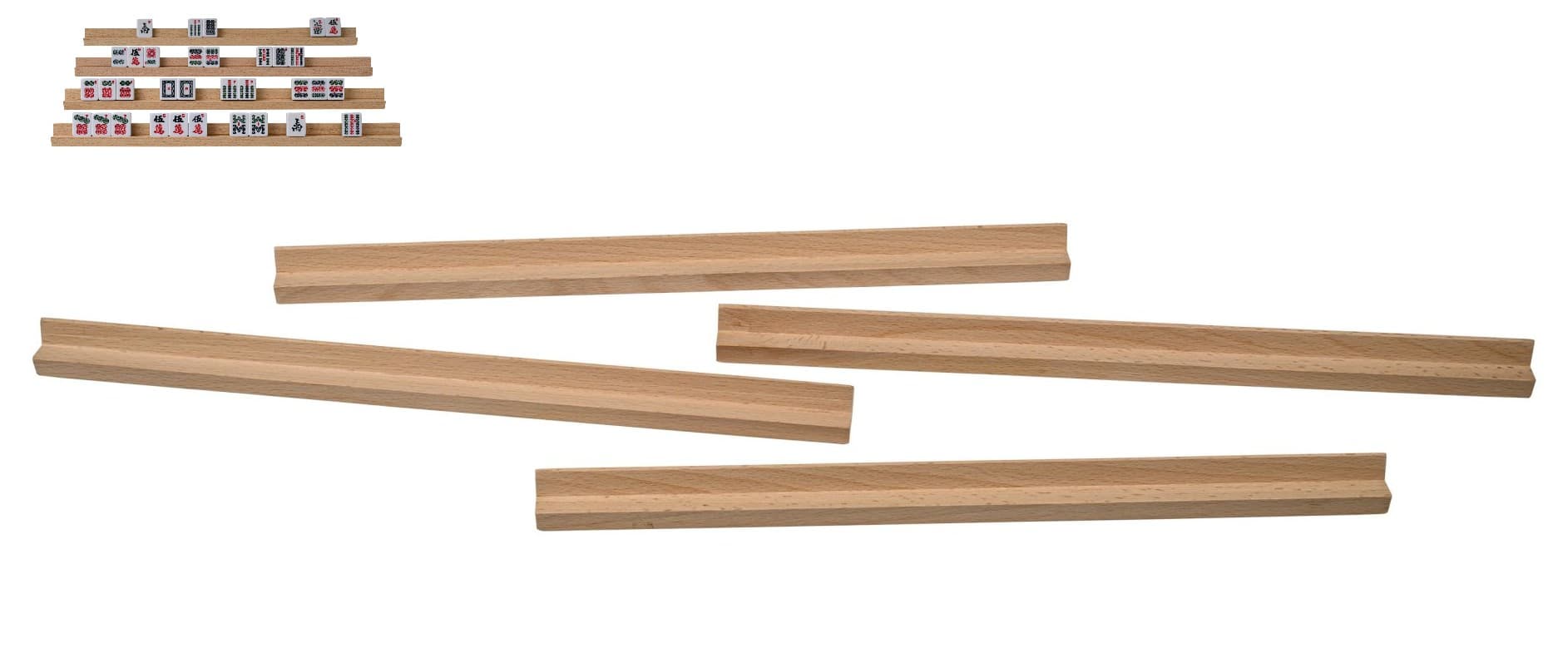 Philos 6697 - Spielsteinhalter aus Holz, 38 cm, 4er Set, für Domino und Mah Jongg, ohne Spielsteine, Holz FSC 100%