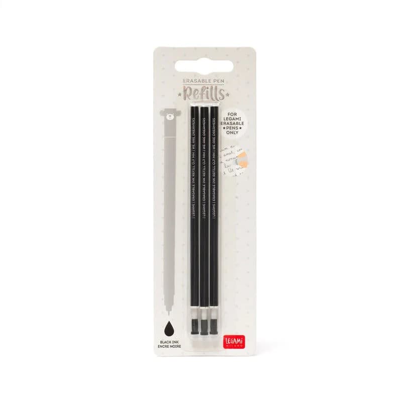 Legami Ersatzmine Ersatzmine für löschbare Gelstift, 3er Set, schwarz