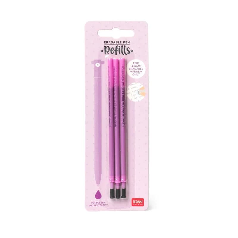 Legami Ersatzmine Ersatzmine für löschbare Gelstift, 3er Set, purple