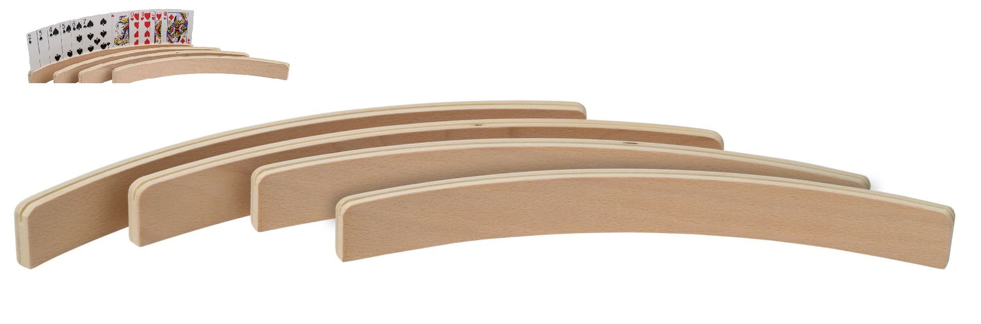 Philos 6698 - Spielkartenhalter aus Holz, 35 cm, 4er Set, ohne Spielkarten, Holz FSC 100%