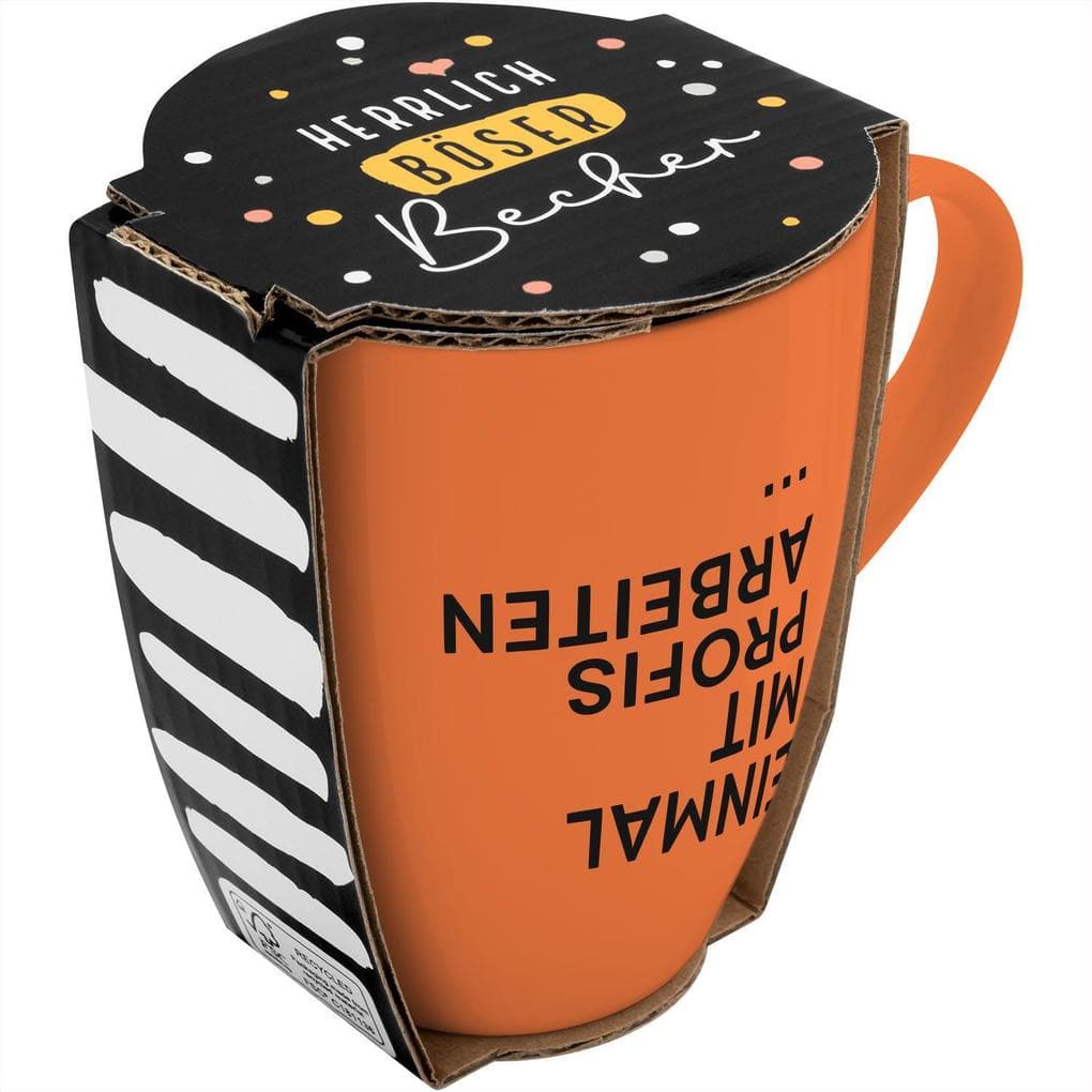 Tasse mit Motivdruck "Einmal mit Profis arbeiten...", mit Banderole