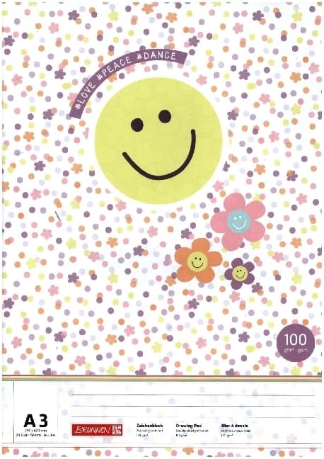 Zeichenblock A3 20 Blatt Happy Hippie