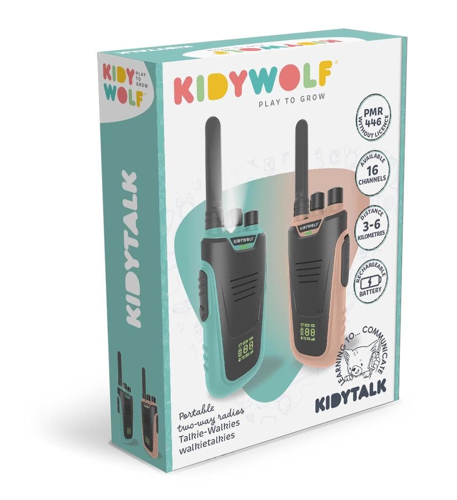 Kidywolf - Walkie-Talkies mit Taschenlampe hellblau/rosa