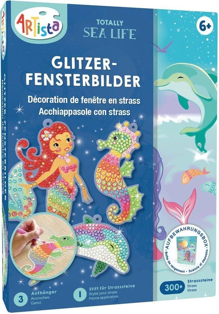 Glitzer-Fensterbilder Unterwasserwelt