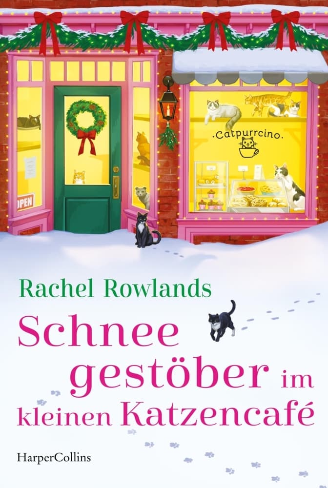 Schneegestöber im kleinen Katzencafé