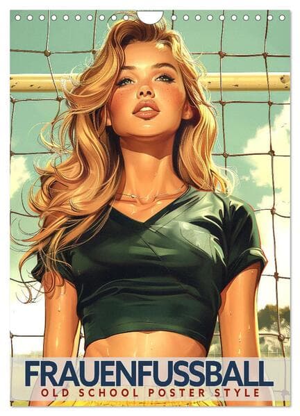Frauenfußball - Old School Poster Style (Wandkalender 2026 DIN A4 hoch), CALVENDO Monatskalender