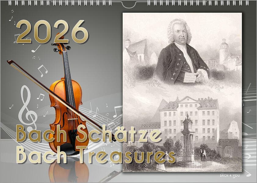 Komponisten-Kalender, Bach-Kalender, Musik-Kalender 2026, DIN A4