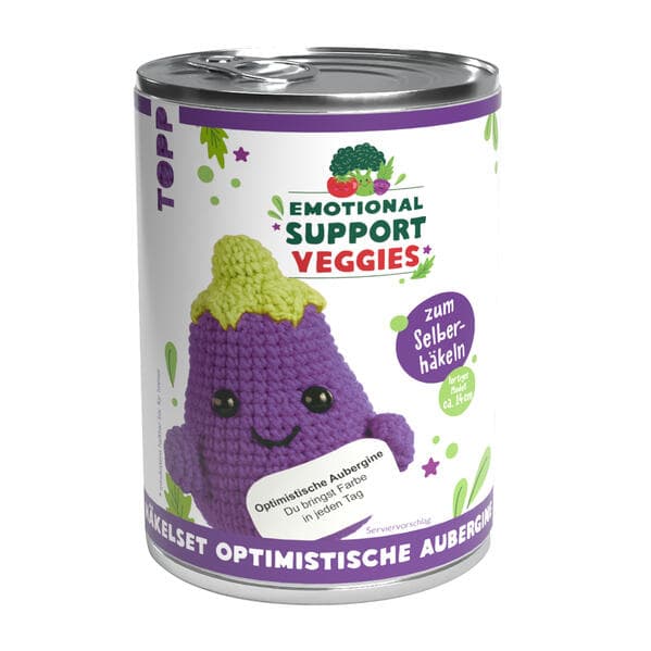 Emotional Support Veggies Häkelset Aubergine