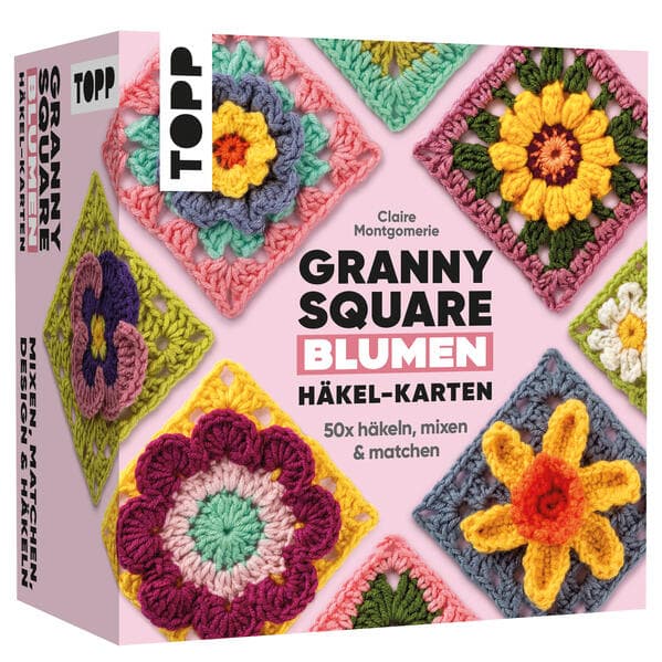 Granny Square Blumen Häkel-Karten (Deutsche Ausgabe)