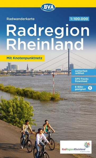 BVA Radwanderkarte RadRegion Rheinland die schönsten Radtouren mit Knotenpunkten 1:100.000
