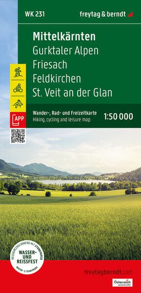 Mittelkärnten, Wander-, Rad- und Freizeitkarte 1:50.000, freytag & berndt, WK 231