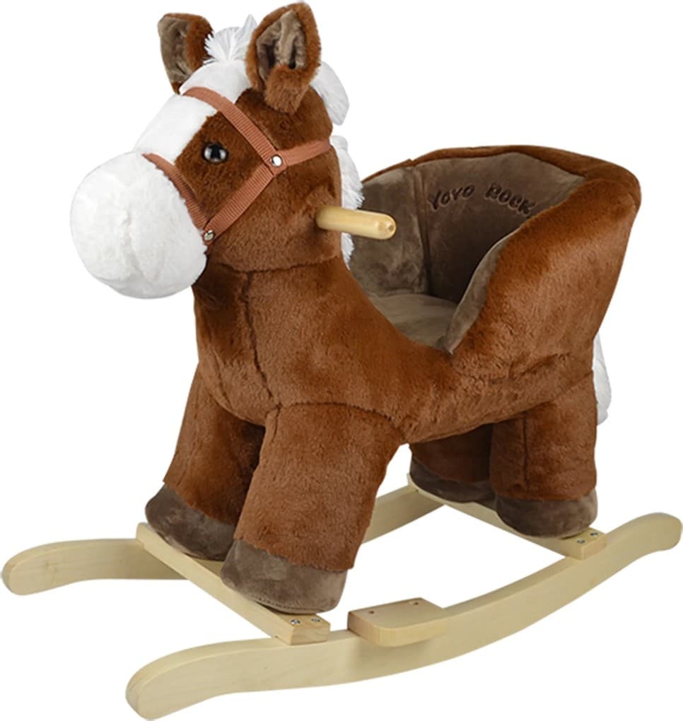 Knorrtoys 40397 - Schaukeltier Benny Horse, Plüsch-Schaukelpferd mit Rückenlehne, Sitzhöhe ca. 35 cm