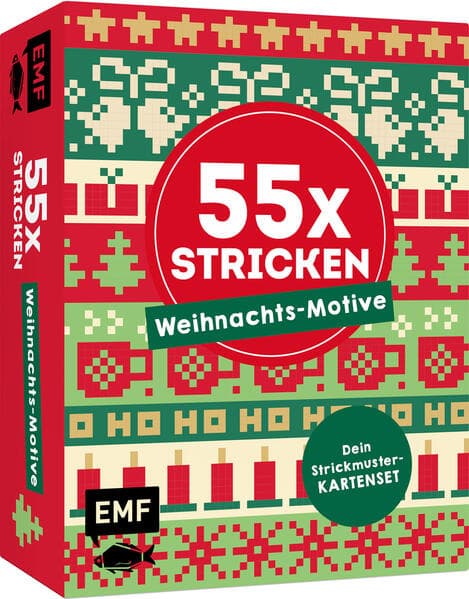 55 x stricken - Weihnachts-Motive: Deine Strickmustersammlung als Kartenset