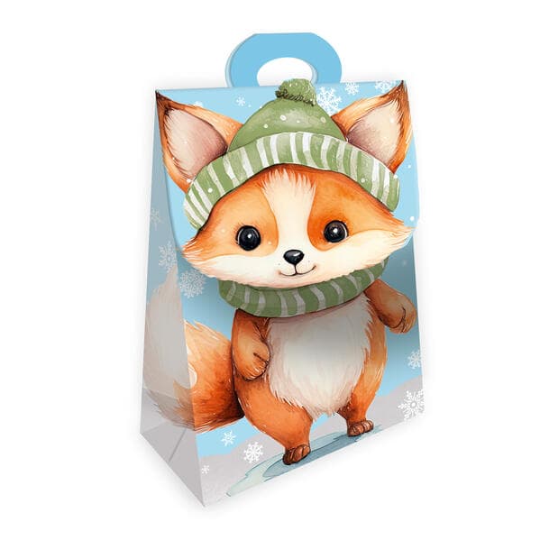 TRÖTSCH - Geschenktasche mit Verschluss Fuchs Winter