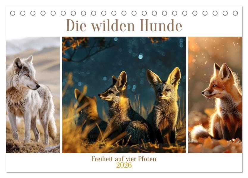 Die wilden Hunde (Tischkalender 2026 DIN A5 quer), CALVENDO Monatskalender